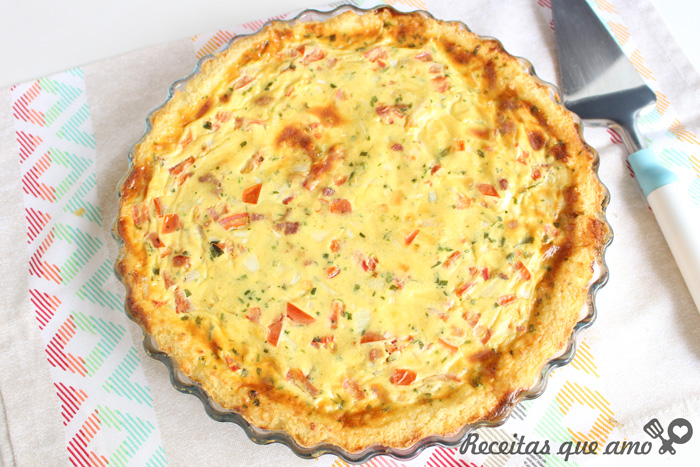 Quiche com massa de arroz Quiche com massa de arroz