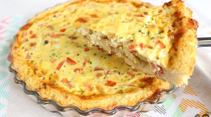 Quiche com massa de arroz