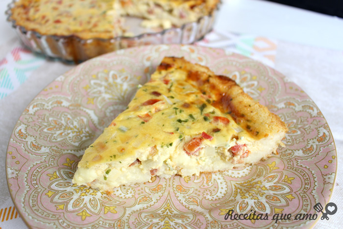 Quiche com massa de arroz