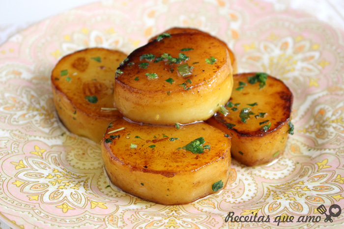 Batata cremosa na frigideira Batata cremosa na frigideira