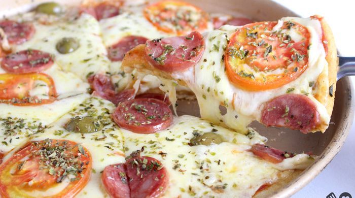 Pizza com massa de tapioca