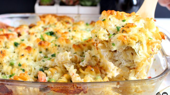 Macarrão de travessa com requeijão
