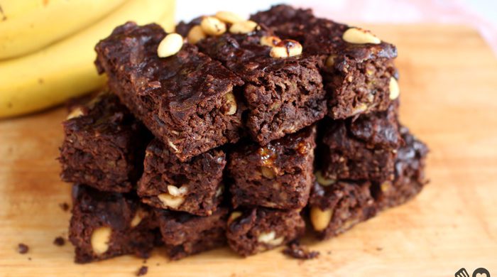 Barrinha de banana com chocolate