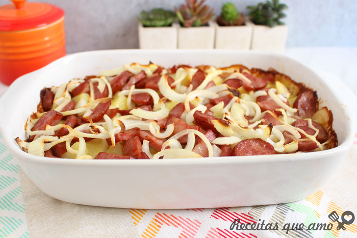 Batata calabresa com queijo
