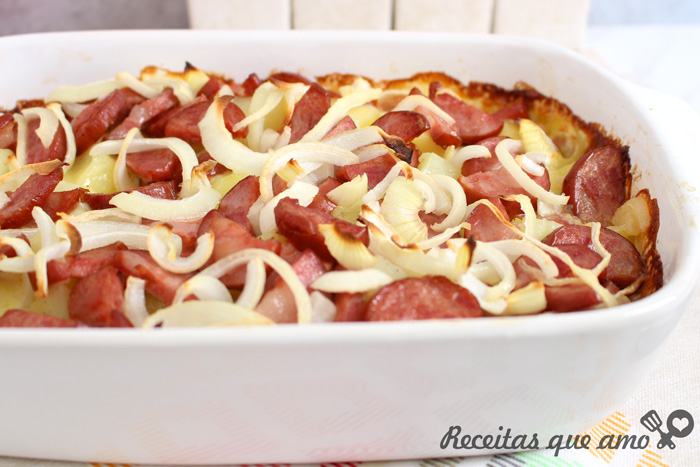 Batata calabresa com queijo