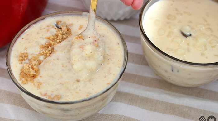 Canjica cremosa com paçoca