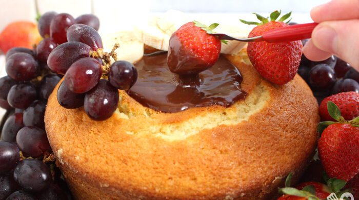 Bolo fondue de chocolate