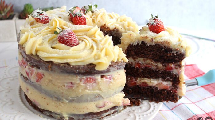 Bolo de chocolate com leite em pó