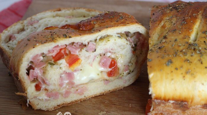 Pão pizza super recheado