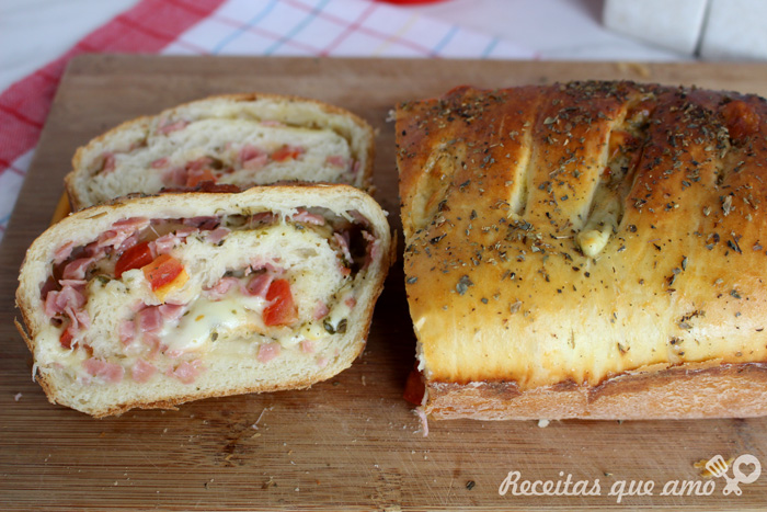 Pão pizza super recheado