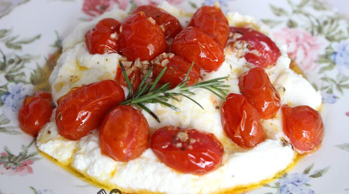 Tomates assados com creme de ricota