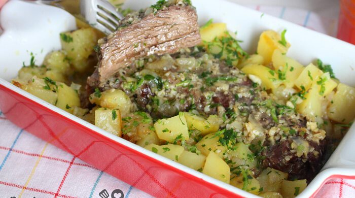 Carne assada suculenta e deliciosa
