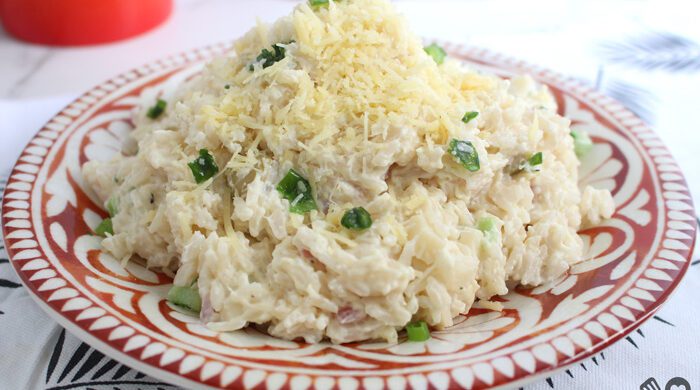 Arroz à piamontese de palmito