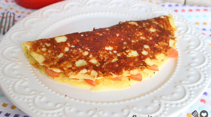 Crepioca com crostinha de queijo