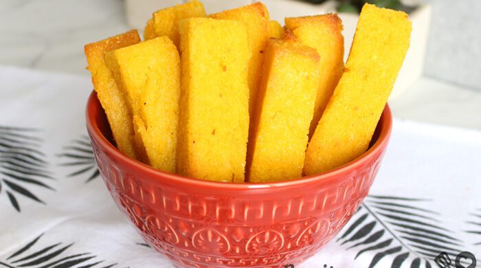 Polenta crocante sem fritura