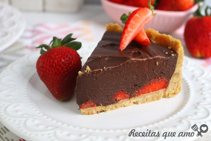 Torta de morango com chocolate Torta de morango com chocolate