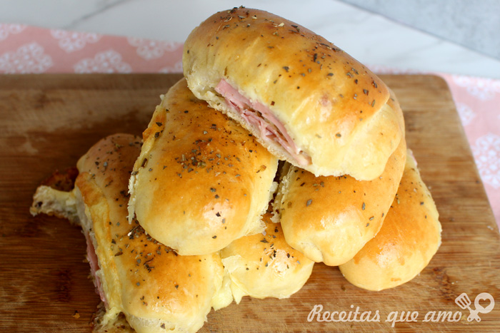 Enroladinho de presunto e queijo