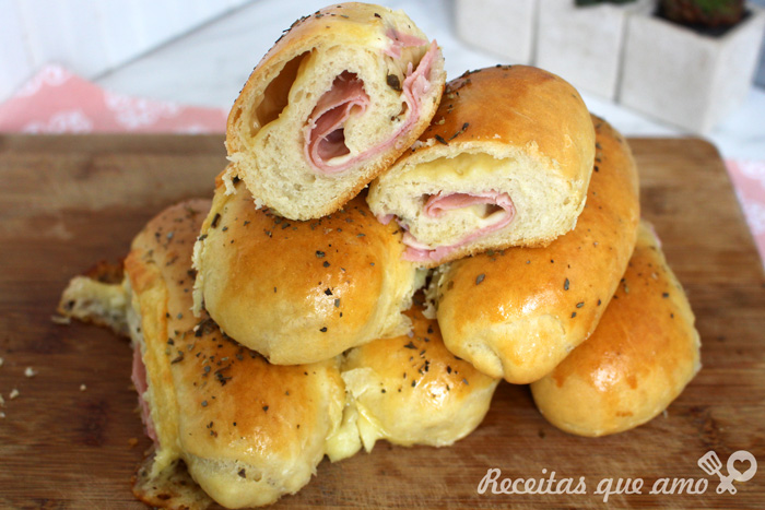 Enroladinho de presunto e queijo