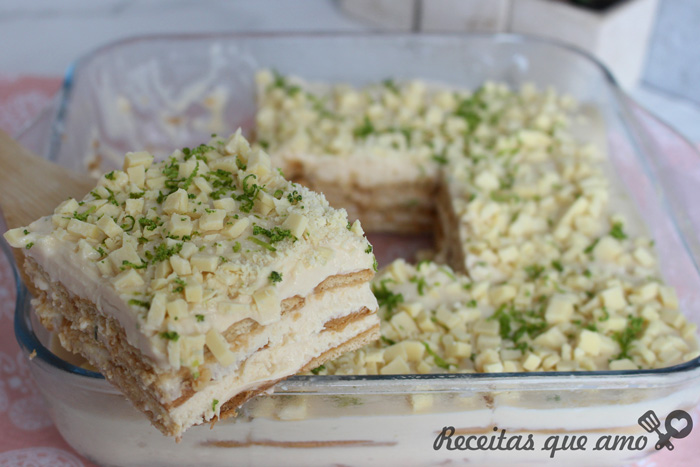 Pavê de limão com chocolate branco