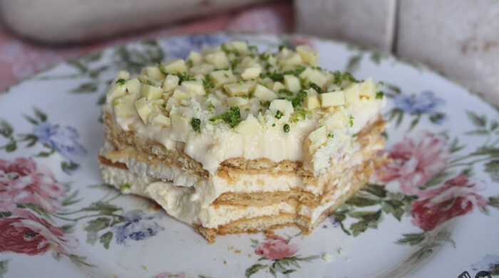 Pavê de limão com chocolate branco