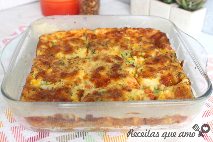 Torta de tapioca com vegetais