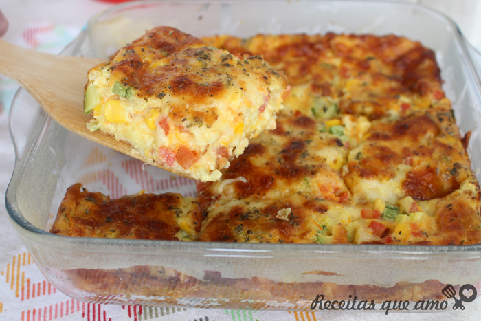 Torta de tapioca com vegetais