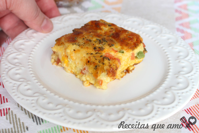 Torta de tapioca com vegetais