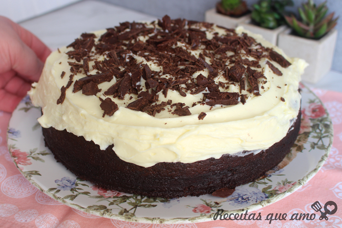 Bolo de chocolate com buttercream