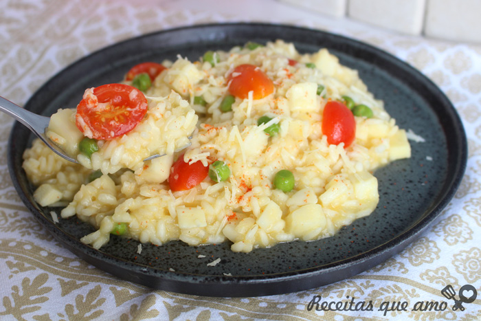 Risoto de palmito com tomate