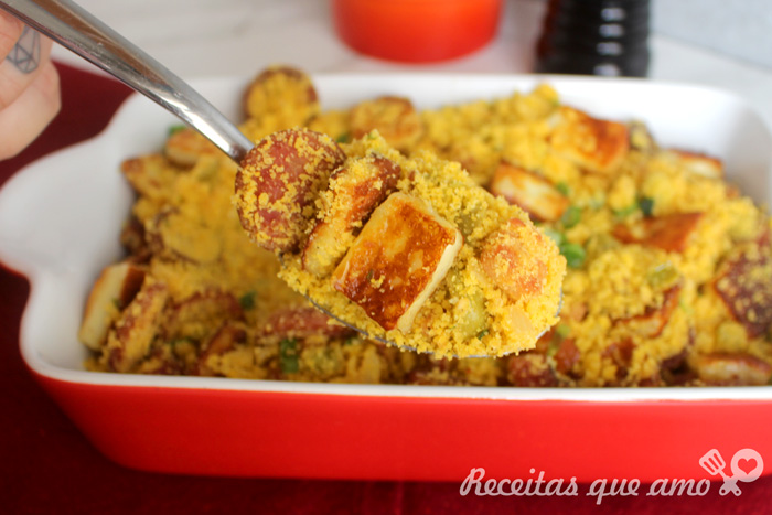 Farofa com queijo coalho Farofa com queijo coalho