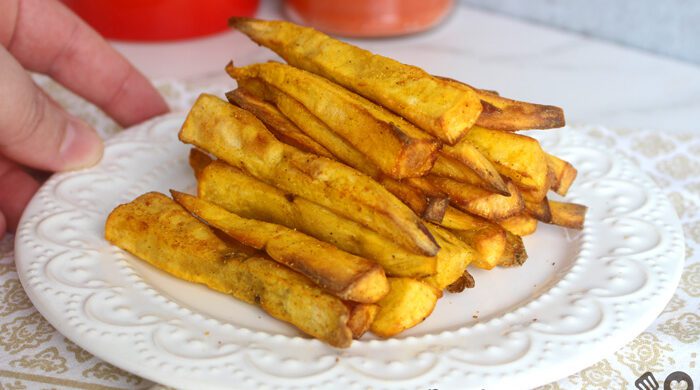 Batata doce crocante e sequinha na airfryer