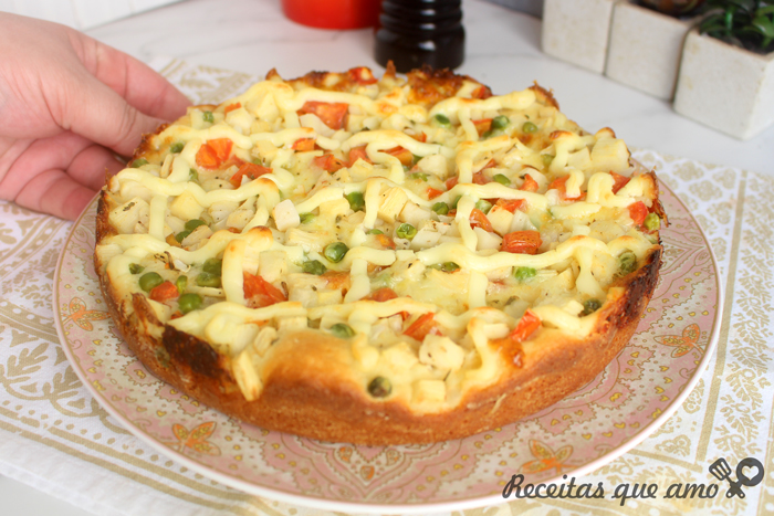 Torta de palmito com catupiry