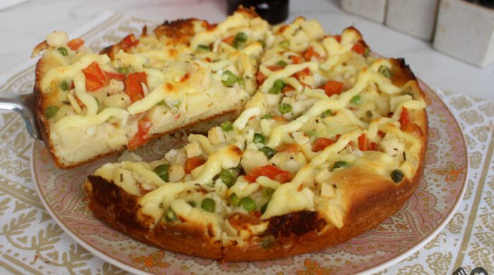 Torta de palmito com catupiry