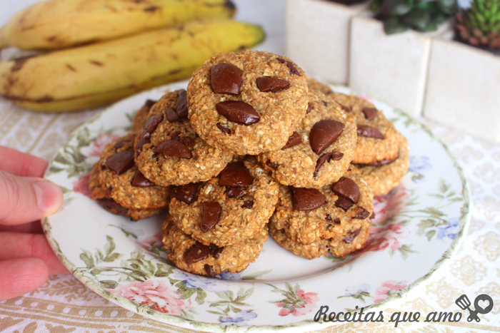 Biscoito de banana com aveia