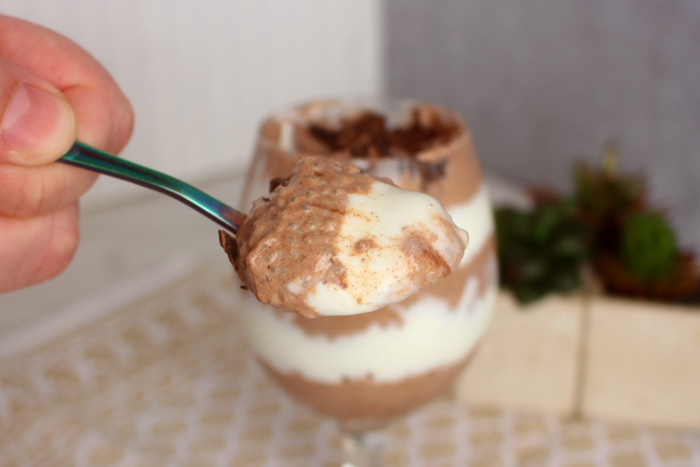 Pudim de chia de chocolate