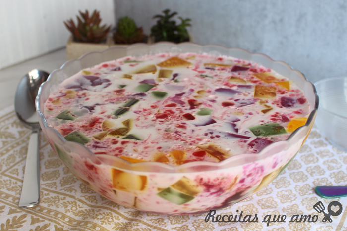Gelatina mosaico sem açúcar Gelatina mosaico sem açúcar