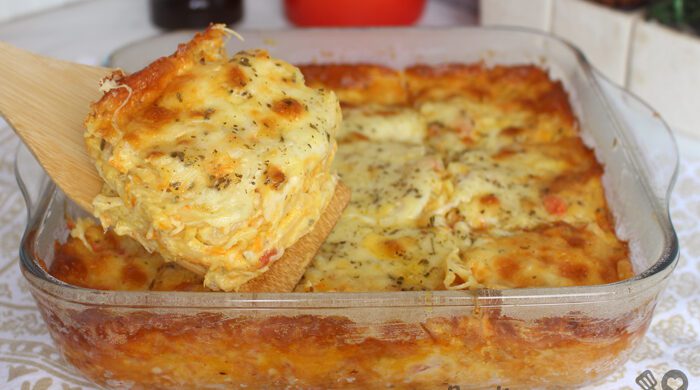 Torta de tapioca com frango
