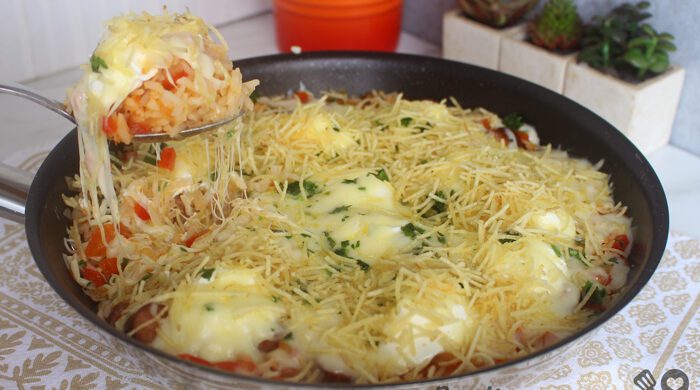 Arroz cremoso em uma panela só