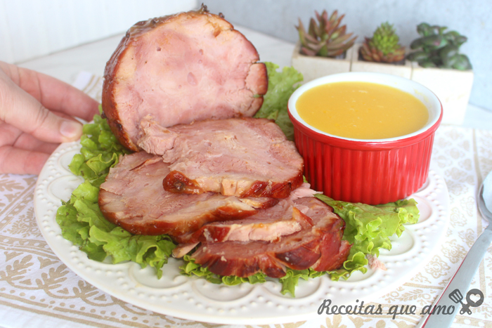 Tender na airfryer com molho de laranja e mostarda