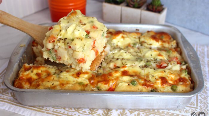 Torta de palmito com creamcheese