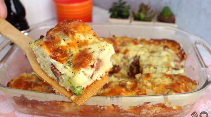 Torta de abobrinha com calabresa
