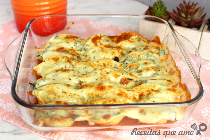 Conchiglione com creme de espinafre e ricota