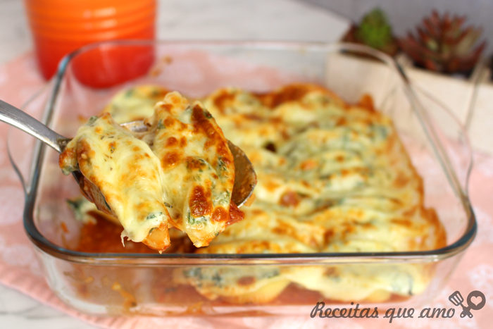 Conchiglione com creme de espinafre e ricota