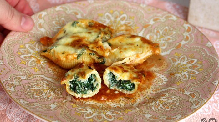 Conchiglione com creme de espinafre e ricota