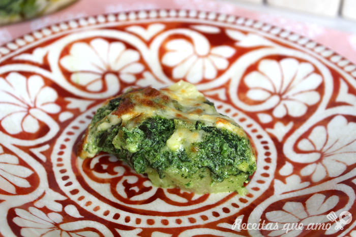 Gratinado de batata com creme de espinafre