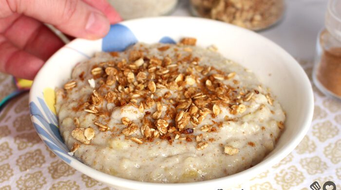Mingau de aveia com banana